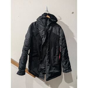 VTG Alpha Industries N-3B Parka Extreme Cold Weather Faux Fur Hood Sz Medium